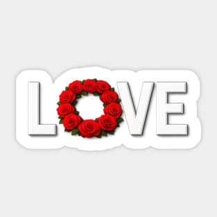 Roses of Love Celebrate Romance and Affection Sticker